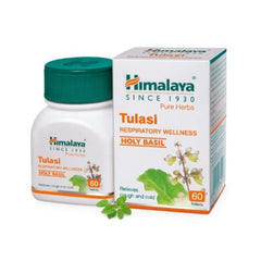 Himalaya Pure Herbs Респираторное здоровье Травяной аюрведический Туласи Священный базилик снимает кашель и простуду, 60 таблеток