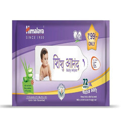 Himalaya Herbal Ayurvedic Shishu Anand Baby Care versorgt Babys Haut mit Feuchtigkeit, 72 Tücher