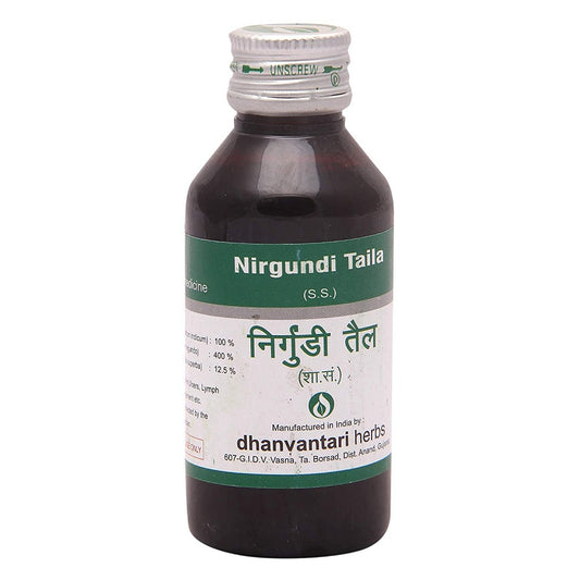 Dhanvantari Ayurvedic Nirgundi Taila Nützlich bei Geschwüren und Knotenvergrößerungsöl