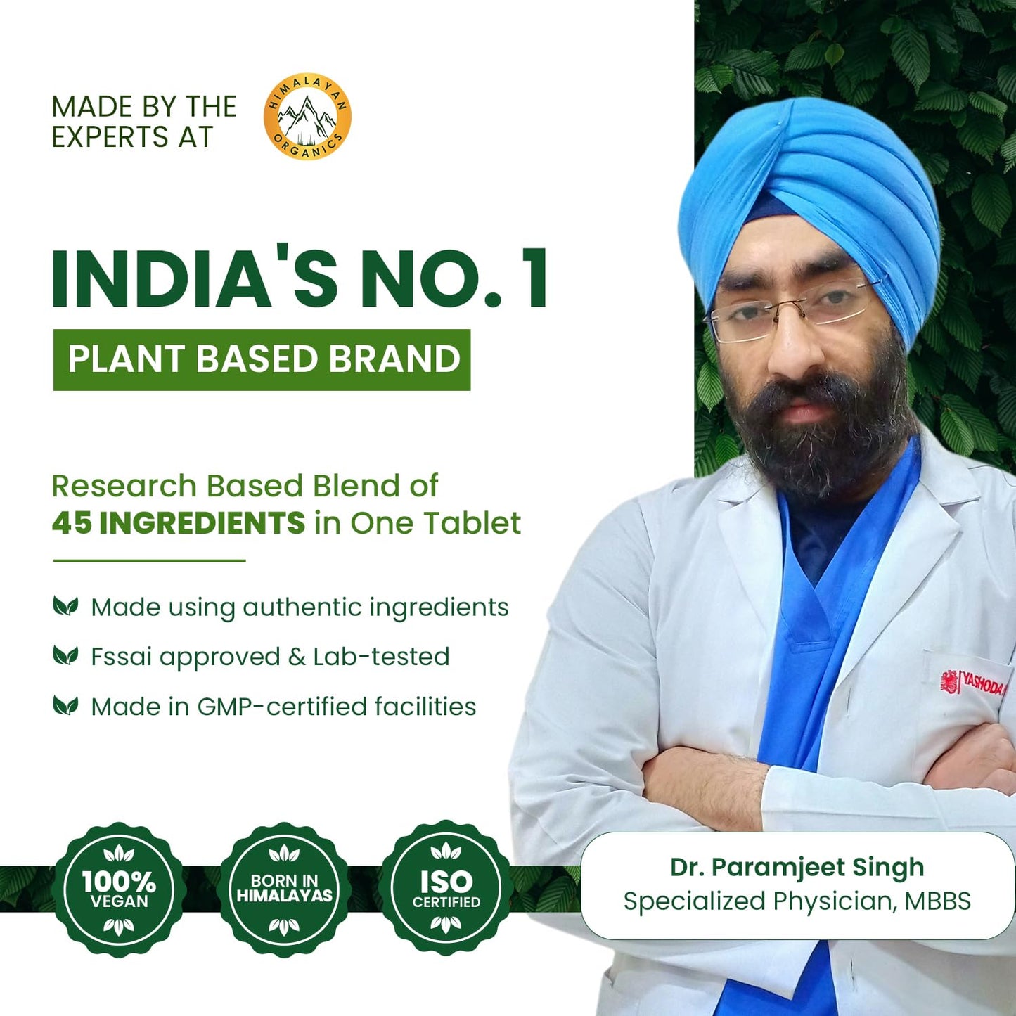 Himalayan Organics Multivitamin With Probiotics 45 Ingredients 180 Tablets