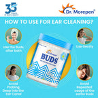 Наушники Dr.Morepen Buds из 100% чистого хлопка и экологически чистые наушники, 100 ватных палочек