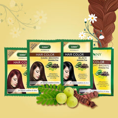 Bakson's Sunny Herbals Hair (Black,Dark Brown,Light Brown & Burgundy) Shine Color