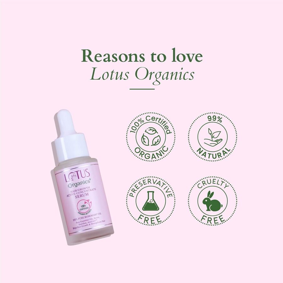 Lotus Organics+ Cosmetics Hair Growth Active Concentrate Serum 28ml