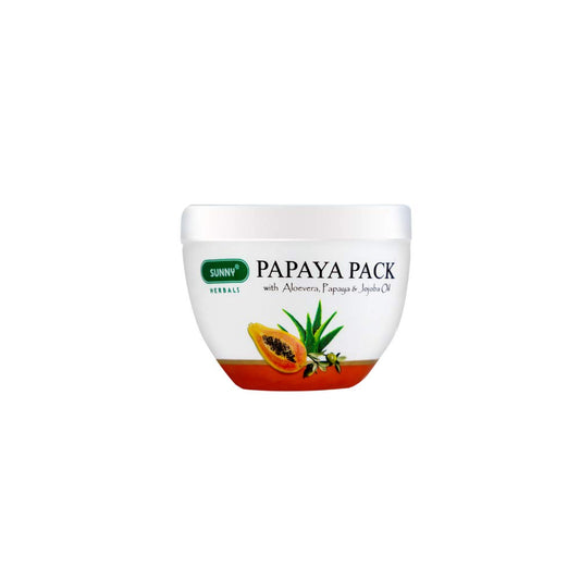 Bakson's Sunny Herbals Papaya-Packung mit Aloe Vera und Papaya-Jojoba-Öl für klare und junge Haut, Pflegepackung, 150 g