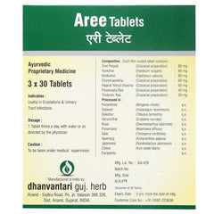 Dhanvantari Ayurvedic Aree Tablet Nützlich bei Nierensteinen und Harnwegsinfektionen Tabletten &amp; Sirup