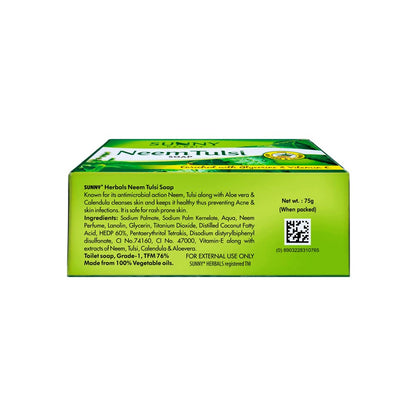 Bakson's Sunny Herbals Neem Tulsi With Neem & Aloevera For Healthy Skin Soap 75gm