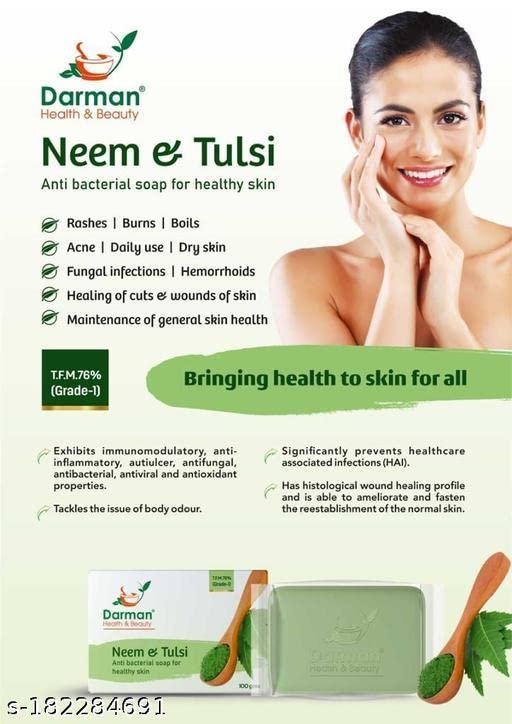 Darman Pure Ayurvedic Neem & Tulsi soap Anti Bacterial for Healthy and Beautiful Skin 100gm