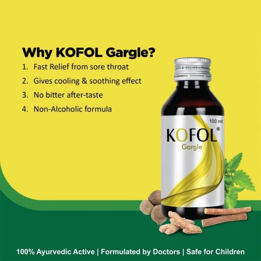 Charak Ayurvedic Kofol Gargle For Cough & Cold And Sore Throat Syrup 100 ml