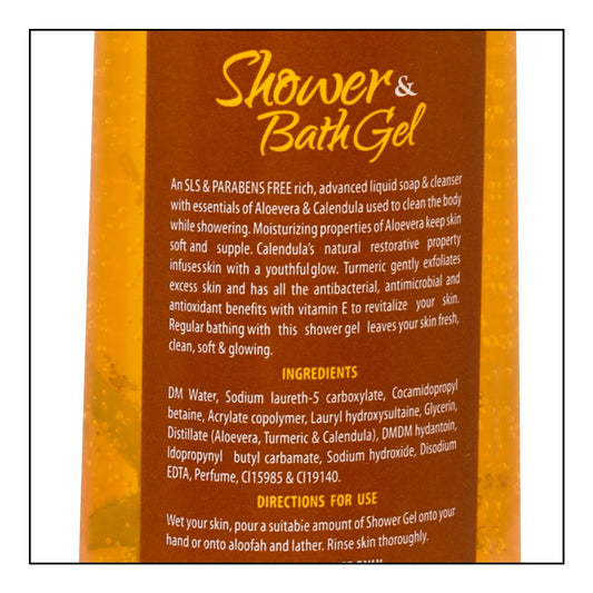 Bakson's Sunny Herbals Dusche &amp; Bad mit Aloe Vera und Calendula, erfrischendes und kühles Hautpflegegel, 270 ml