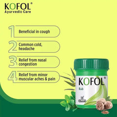 Charak Ayurvedic Kofol Rub For Cough & Common Cold Relife From Cold Balm 2 x 25 ml