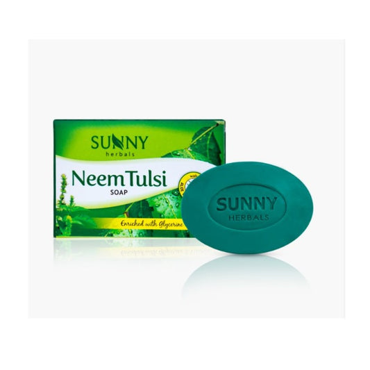 Bakson's Sunny Herbals Neem Tulsi mit Neem, Tulsi, Calendula und Aloe Vera für gesunde Hautseife, 75 g