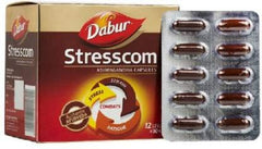 Dabur Ayurvedic Stresscom Ashwagandha Капсулы 10 штук (12 полосок) 120 капсул