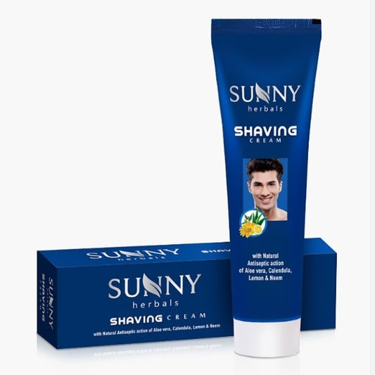 Bakson's Sunny Herbals Rasiercreme mit Aloe Vera, Calendula, Zitrone und Neem für eine gründliche und sanfte Rasur, 75 g