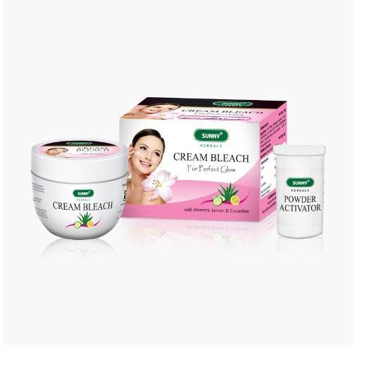 Bakson's Sunny Herbals mit Aloe Vera, Zitrone und Gurke für eine perfekt strahlende Hautpflege-Creme-Bleichmittel 30 g (Creme-Bleichmittel) + 8 g (Pulver-Aktivator)