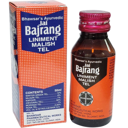 Bhawsar Chemicals Ayurvedic Bajrang Tel Aches & Body Pain Relief Massage Liniment Oil