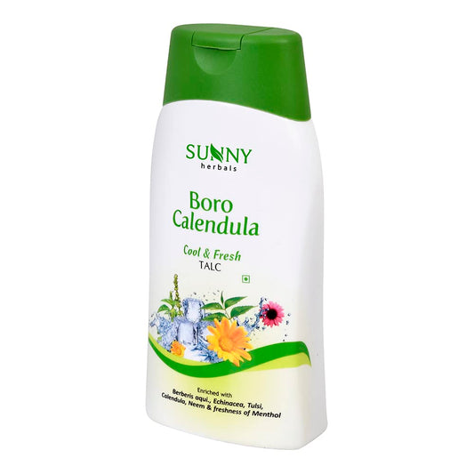 Bakson's Sunny Herbals Boro Calendula Cool &amp; Fresh Talk für anhaltende Frische, Talkumpuder, 100 g