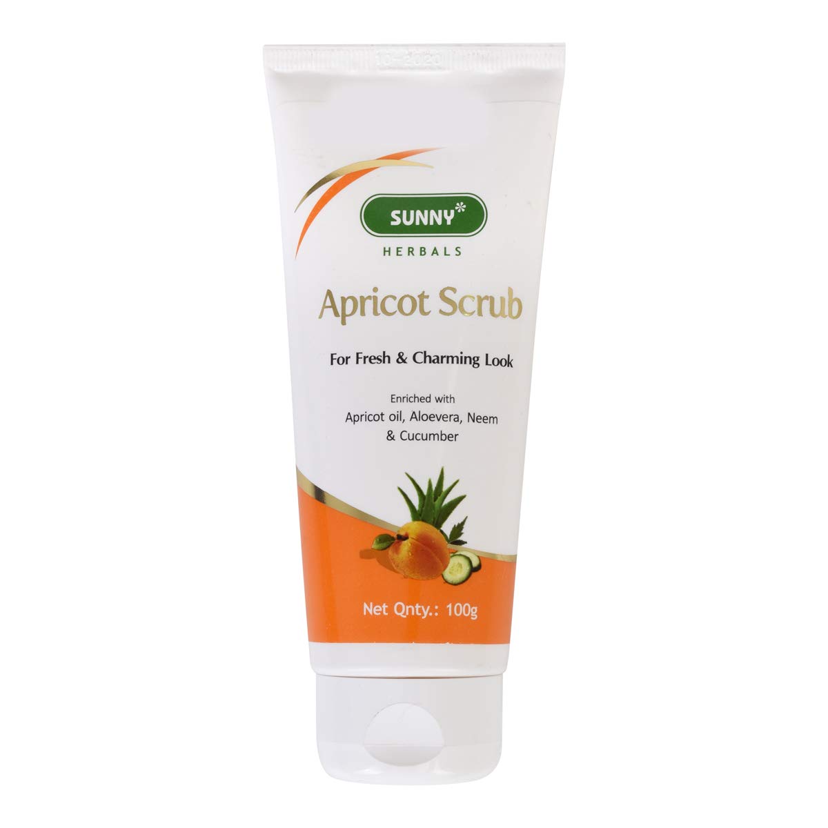 Bakson's Sunny Herbals Aprikose Aloe Vera mit Neem und Gurke für ein frisches und bezauberndes Aussehen, Hautpflege-Peeling, 100 g