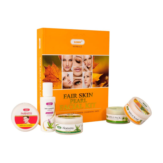 Bakson's Sunny Herbals Fair Skin Pearl Facial Complete Care For a Fairer,Charming Skin Kit 5 X 50 Gm