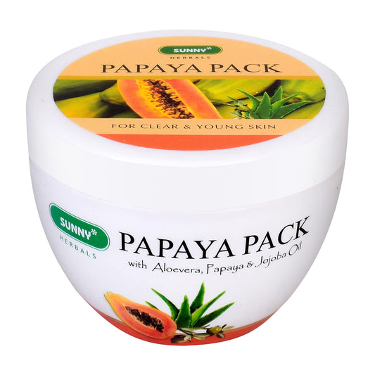 Bakson's Sunny Herbals Papaya-Packung mit Aloe Vera und Papaya-Jojoba-Öl für klare und junge Haut, Pflegepackung, 150 g