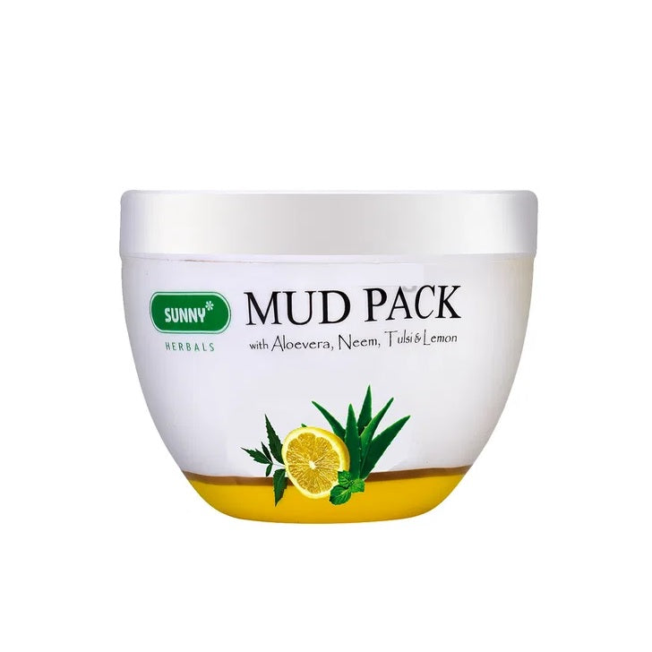 Bakson's Sunny Herbals Schlamm mit Aloe Vera, Neem, Tulsi und Zitrone für strahlende Hautpflege, 150 g