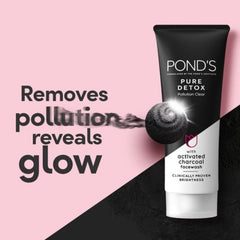 POND'S Pure Detox Face Wash Daily Exfoliating & Brightening Cleanser Deep Cleans Oily Skin With Activated Charcoal for Fresh Glowing Skin