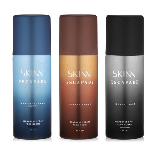 Skinn Premium Forest Rouge, Mediterranean Grove &amp; Country Road Deodorant Spray Premium-Sortiment für Männer 150ML