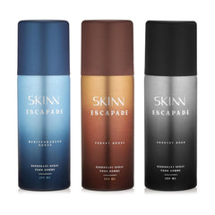 Skinn Premium Forest Rouge,Mediterranean Grove & Country Road Deodorant Spray Premium Range For Men 150ML