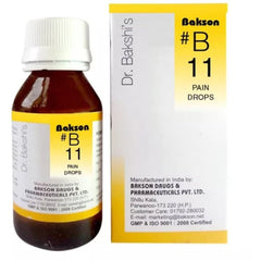 Bakson's Homoeopathy B11 (B-11) Pain For Muscular Pains and Joint Ailments Drops 30ml