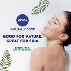 Nivea Naturally Good Body Wash, Maiglöckchen, Orangenblüten- und Pflaumenblütenöl-Duschgel, ohne Parabene, vegane Formel, 98 % Inhaltsstoffe natürlichen Ursprungs für ein sanft reinigendes Duschgel, 300 ml