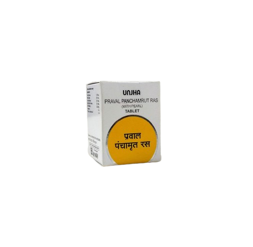 Unjha Ayurvedic Praval Panchamrut Ras Digestion Tablets