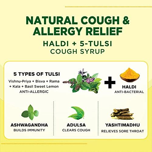 Sapat Ayurvedic Haldi 5 Tulsi Cough Syrup 100ml