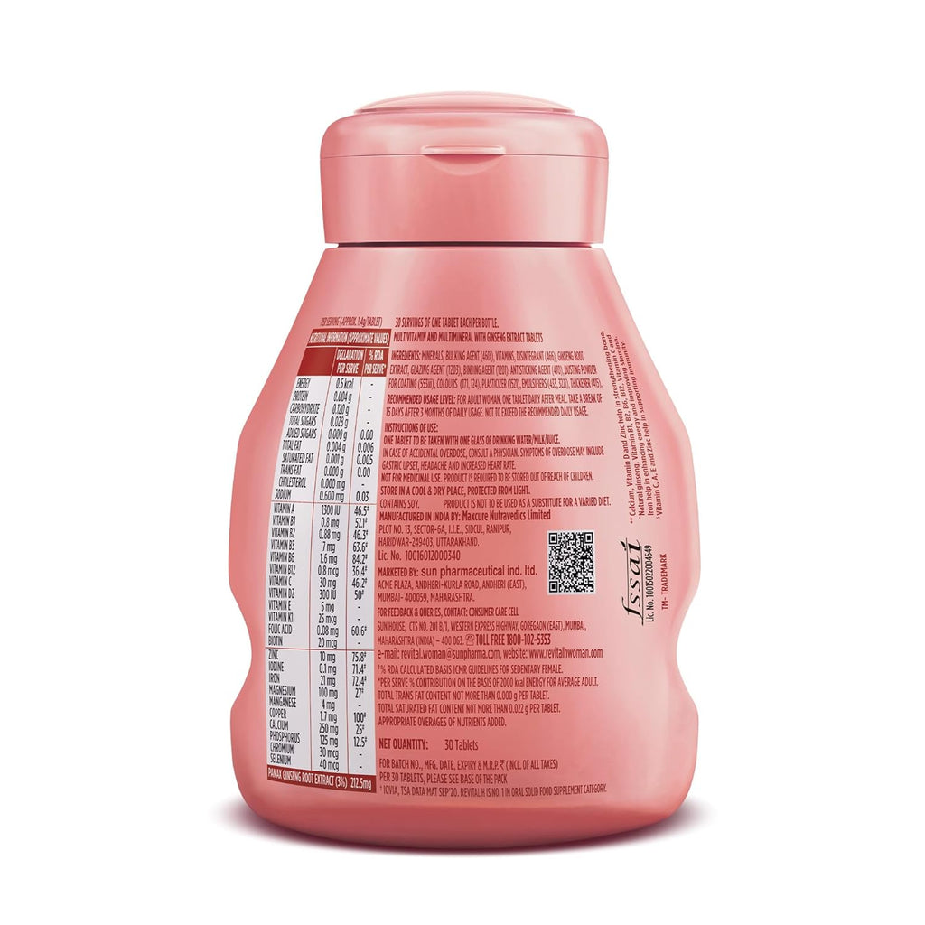 Revital H For Woman with Multivitamins,Calcium,Zinc & Natural Ginseng 30 Capsules