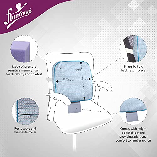 Flamingo Health Premium Memory Foam Back Rest with Height Adjustable Stand
