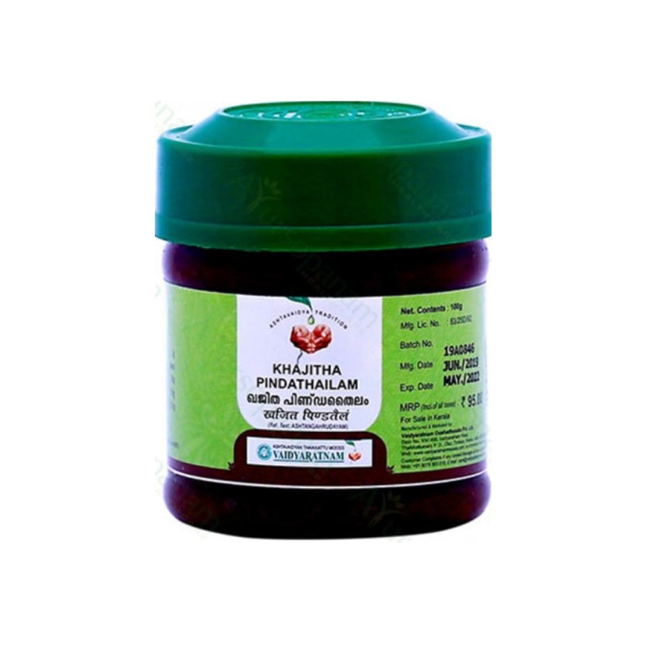 Vaidyaratnam Ayurvedic Khajithapinda Thailam Oil 100 Gm