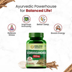 Himalayan Organics Ashwagandha 1000mg Vegetarian Capsules