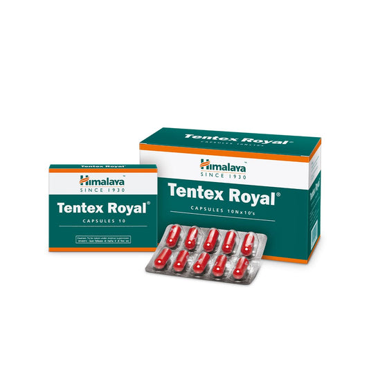 Himalaya Herbal Ayurvedic Tentex Royal Men's Health снимает стресс и повышает работоспособность, 10 капсул