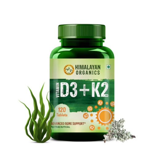 Himalayan Organics Vitamin D3 mit K2 als MK-7-Ergänzung, 120 vegetarische Tabletten