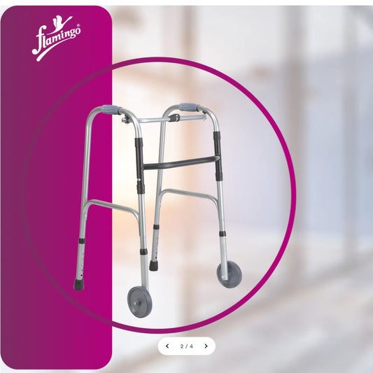 Flamingo Health Orthopaedic Walker with Castor (2 Way wheels) Universal Code 2176