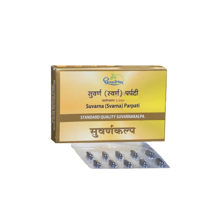 Dhootapapeshwar Ayurvedic Suvarna (Svarna) Parpati Standard Quality Suvarnakalpa Tablet