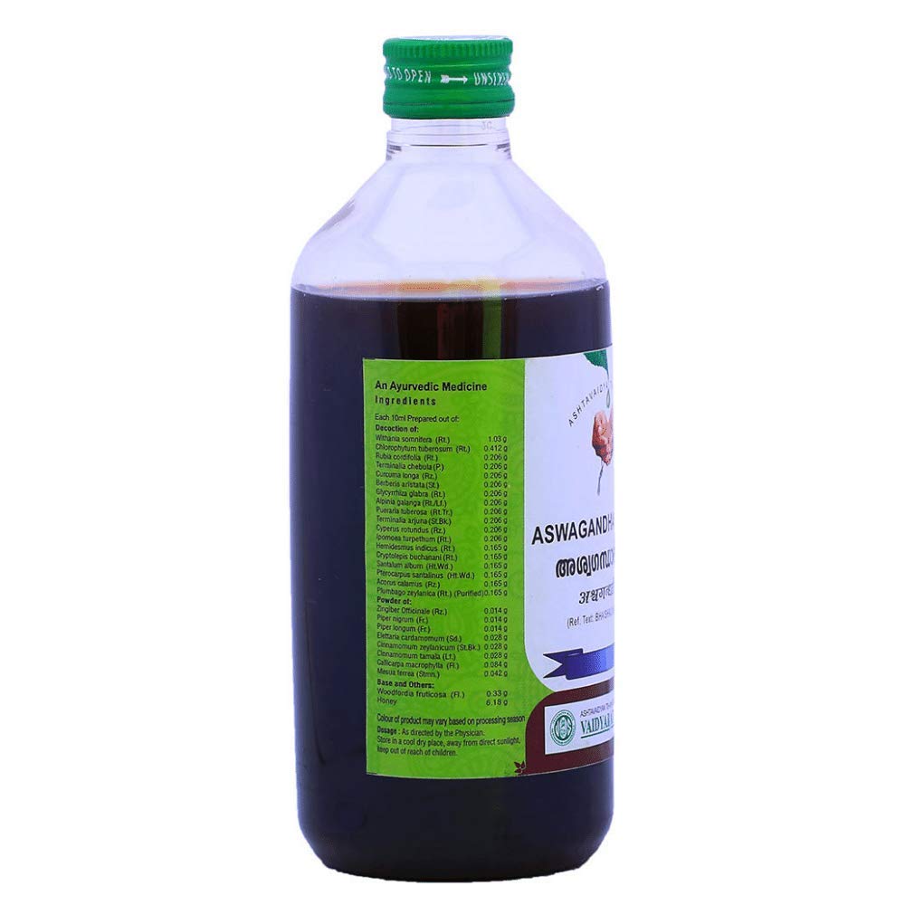 Vaidyaratnam Ayurvedic Aswagandharishtam Liquid 450ml