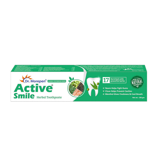 Dr. Morepen Active Smile Zahnpasta, angereichert mit 17 wirksamen Kräutern, 100 g