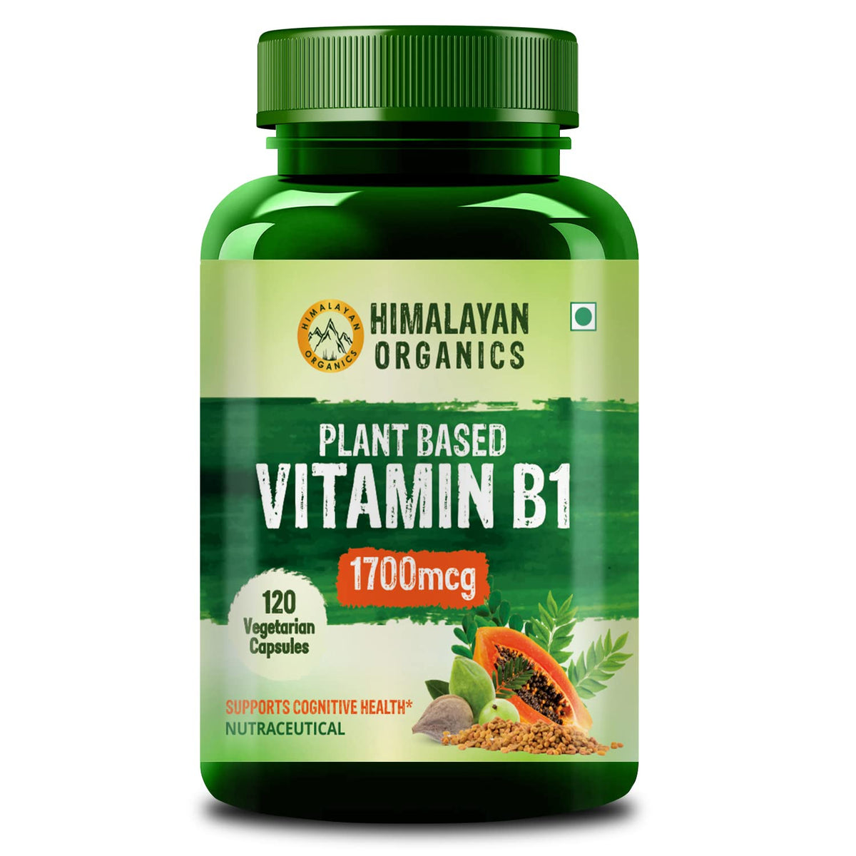 Himalayan Organics Plant Based Vitamin B1 1700mcg Vegetarian 120 Capsules