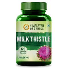 Himalayan Organics Mariendistel-Extrakt, Entgiftungspräparat für Männer und Frauen, mit 800 mg Silybum Marianum für eine gesunde Leber, hilft bei der Leberreinigung, 60 vegetarische Kapseln