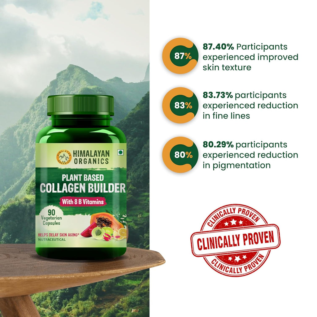 Himalayan Organics Pflanzlicher Kollagen-Builder mit 8 B-Vitaminen, vegetarisch, 90 Kapseln