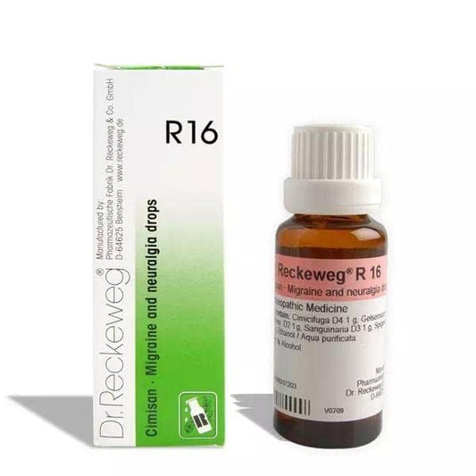 Dr Reckeweg Homoeopathy R16 Migraine and Neuralgia Drops 22 ml