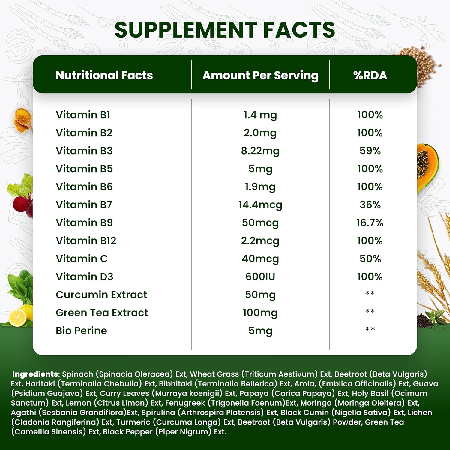 Himalayan Organics Pflanzlicher Kollagen-Builder mit 8 B-Vitaminen, vegetarisch, 90 Kapseln