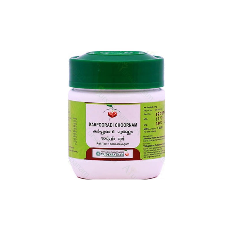 Vaidyaratnam Ayurvedisches Karpooradi Choornam Pulver 50g