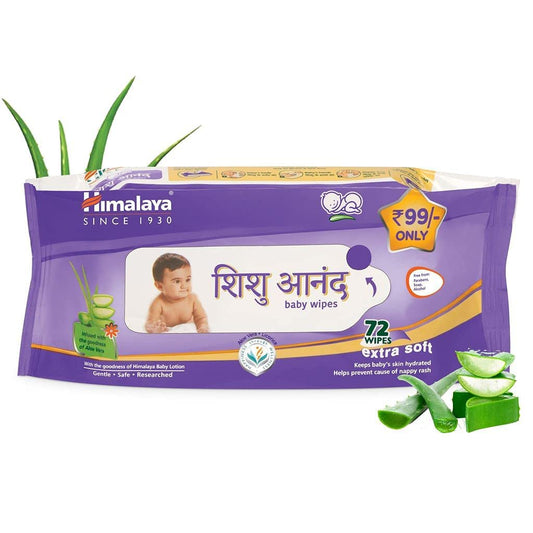 Аюрведические салфетки Himalaya Herbal Shishu Anand Baby Care сохраняют кожу ребенка увлажненной 72 секунды