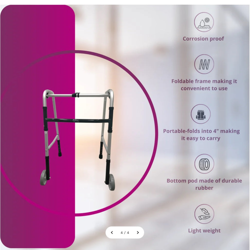 Flamingo Health Orthopaedic Walker with Castor (2 Way wheels) Universal Code 2176