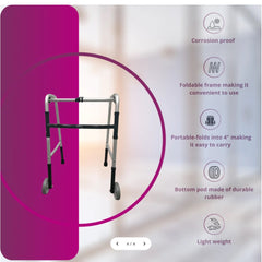 Flamingo Health Orthopaedic Walker with Castor (2 Way wheels) Universal Code 2176